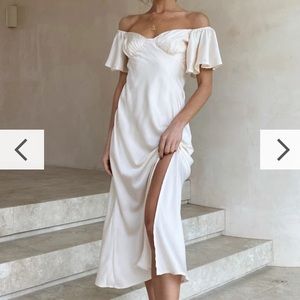 Billy J Boutique Louisa Midi Dress in Ivory